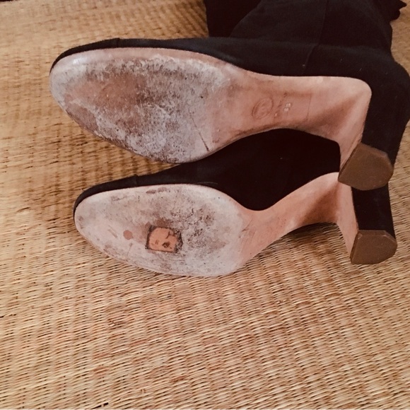 Authentic Chanel Black Suede Over-the knee Riding Boots - Size 38 (US 7 - 7.5) - Picture 8 of 12